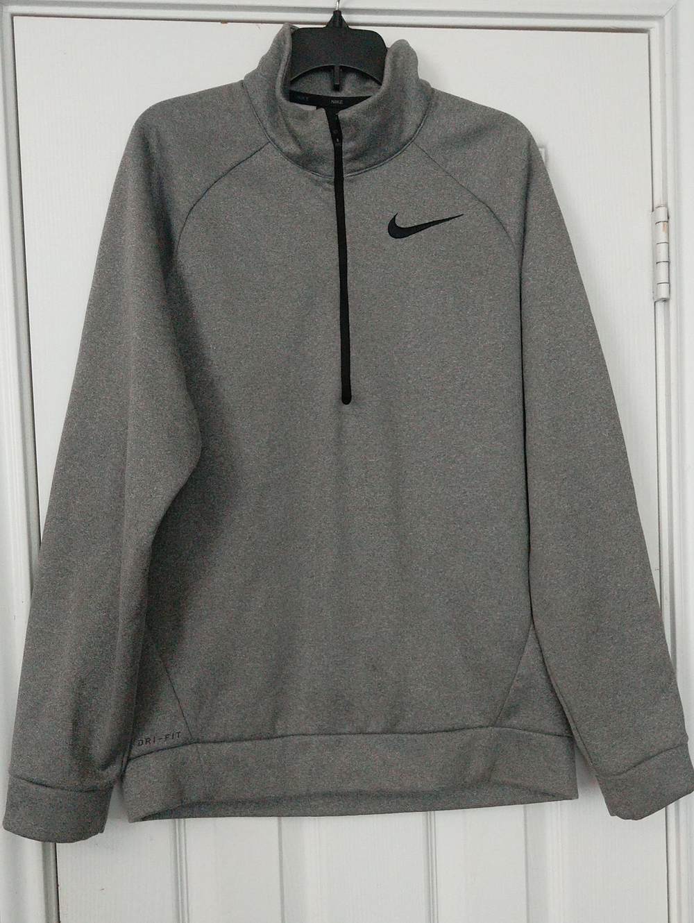 Nike Dri-fit Quarter-Zip Fleece Performance Gray Pullover Sweater Men's Sz Small